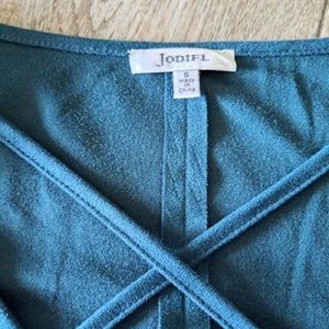 Jodifl-Christmas Green, velvet texture, winter dress, size small.